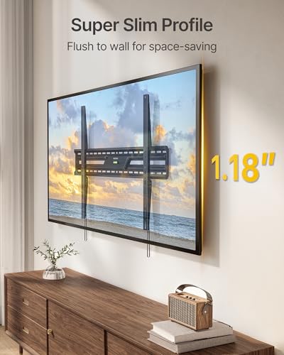 monTEK Heavy Duty Fixed TV Wall Mount for 50-100 Inch TVs up to 200 lbs - size: 50-100'' F