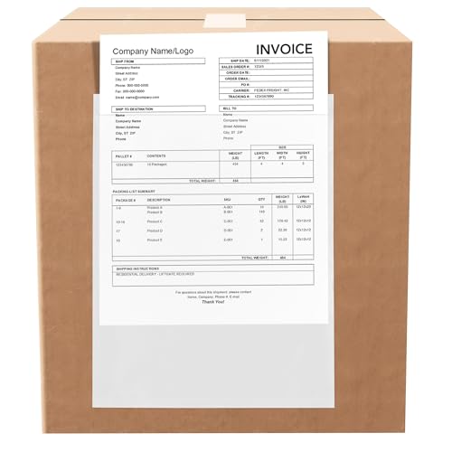 2000 Count 10" x 12" Shipping Label Envelopes, Clear Packing List Pouches with Self-Adhesive Back, Top Loading for Shipping Labels Sleeves, for Packing Slips, Labels Invoices & Paperwork. GPI - size: 10" X 12"