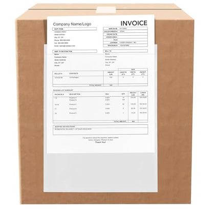 2000 Count 10" x 12" Shipping Label Envelopes, Clear Packing List Pouches with Self-Adhesive Back, Top Loading for Shipping Labels Sleeves, for Packing Slips, Labels Invoices & Paperwork. GPI - size: 10" X 12"