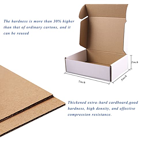 Shipping Boxes, 10Pcs White 7x5x2in Corrugated Cardboard Box - color: White, size: 7x5x2