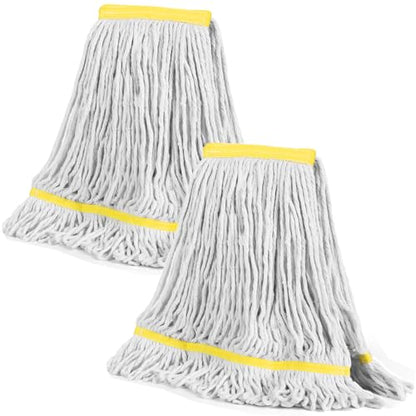 Looped End Commercial Industrial Cotton Mop Replacement Head,2 Pack - size: 2x Industrial Replacement Mop Heads