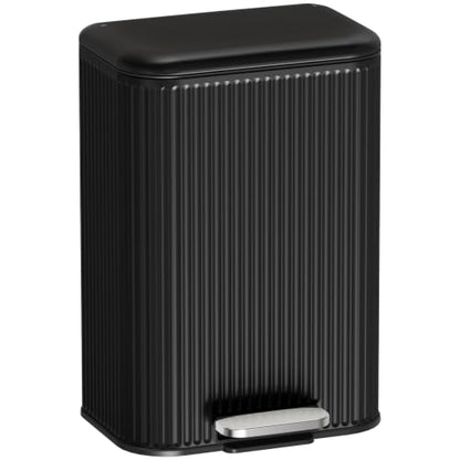 Arlopu Kitchen Trash can, Stainless Steel Garbage Can, 13 Gal Garbage Bin - color: Black
