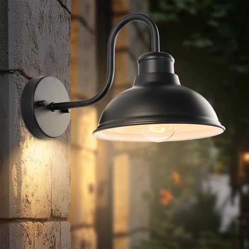 12" Barn Lights Outdoor Gooseneck Large Exterior Lighting Fixtures - size: 11.75*9.5*16 inches
