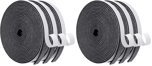 MAGZO Weather Stripping Door Seal, 1/2 Inch Wide X 1/8 Inch Thick Adhesive Foam Tape Soundproof Weatherstripping for Windows, 3 Rolls Total 50FT Black (Pack of 2) - size: 1/2in * 1/8in * 50FT (Pack of 2)
