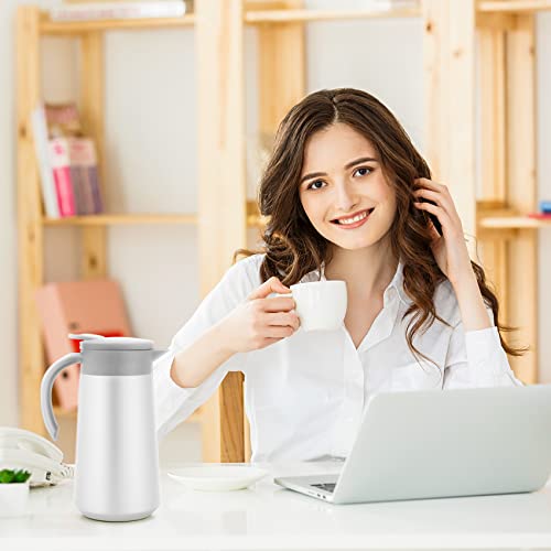 GearRoot 28oz Small Coffee Carafe Insulated Coffee Pot, White - color: White