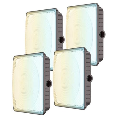 Glitgate LED Canopy Lights100W/80W/60W & 3CCT Adjustable, 11000LM 120V - size: 4 Pack