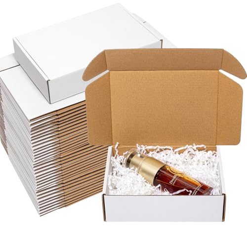 Wowxyz Shipping Boxes 7x5x2" 60 Pack White Corrugated Cardboard Box Mailer - size: 7x5x2"
