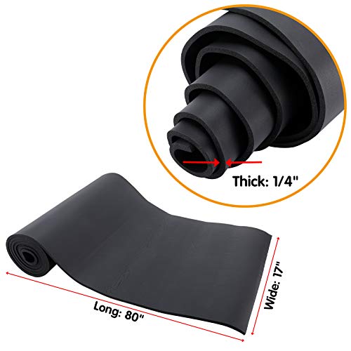 Artilife Closed Cell Foam Roll, Easy to Cut into Foam Sheets & Foam Pads for Sound Insulation, Cushion & DIY Projects (1/4" T x 17" W x 80" L) - size: 1/4" T x 17" W x 80" L