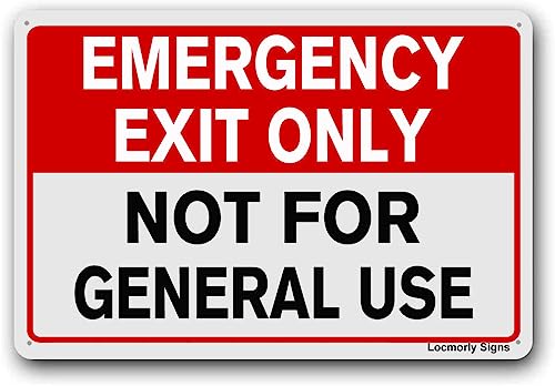 Emergency Exit Only Not for General Use Sign, 8x12 Inch, No Trespassing Aluminum Sign - color: Sign03, size: 8"x12"