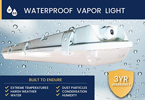 Orilis 2 FT 4500K 36W LED Vapor Tight Lights | Commercial Indoor/Outdoor Hardwired IP65 Waterproof Fixtures | 3600 Lumens | Detachable LED Strips (2-Pack)