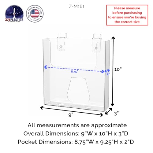 Marketing Holders 6 Pack Slatwall Document Holder 8.5" x 11" Clear Acrylic Take One Slat Wall Mount Magazine Booklet Display Advertisement Literature Rack for Professional Offices Realtor or Events