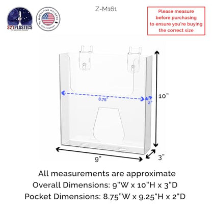 Marketing Holders 6 Pack Slatwall Document Holder 8.5" x 11" Clear Acrylic Take One Slat Wall Mount Magazine Booklet Display Advertisement Literature Rack for Professional Offices Realtor or Events