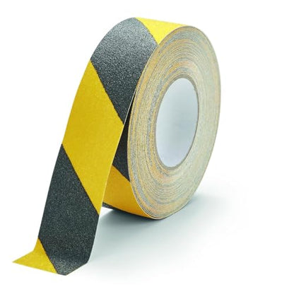 Durable DURALINE Floor Tape, Non-Slip Self-Adhesive, Yellow/Black, 2" x50ft - color: Yellow/Black, size: 50 mm x 15 m