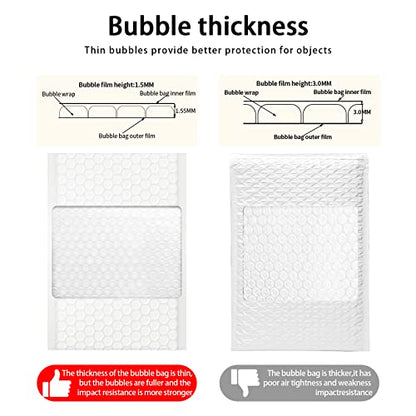 packbabol Bubble Mailers, 4x7 Inch Padded Bubble Mailers Pack of 100 Bubble Envelopes Opaque Self Seal Adhesive Waterproof Bags for Shipping and Packaging (White, 4x7-100Pc) - color: white, size: 4x7-100Pc