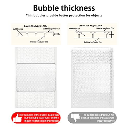 packbabol Bubble Mailers, 4x7 Inch Padded Bubble Mailers Pack of 50 Bubble Envelopes Opaque Self Seal Adhesive Waterproof Bags for Shipping and Packaging (White, 4x7-50Pc) - color: white, size: 4x7-50Pc
