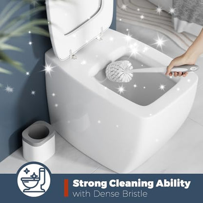 Holaloha Toilet Brush and Holder Set, Space Saving, 2 Pack, White - color: White