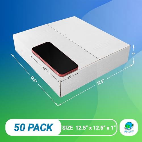 Rigid Mailers with Self-Seal, White 12.5 x 12.5 x 1 Inches, 50 Pack, 550 GSM Thick Paperboard Envelopes for Documents, Photos, CDs - color: White, size: 12.5" x 12.5" x 1" / 50 Pack