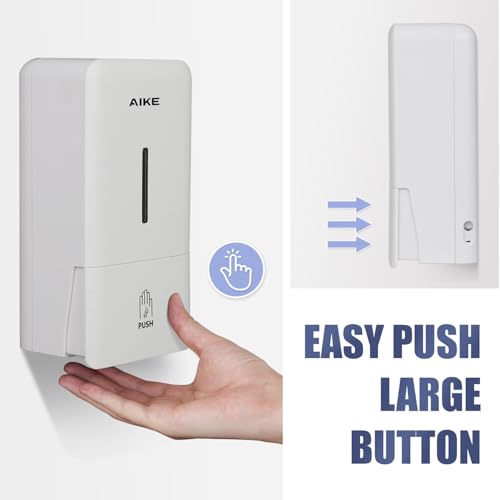 AIKE Liquid Commercial Soap Dispenser,27oz for Bathroom Pure White,AK1006 - color: White
