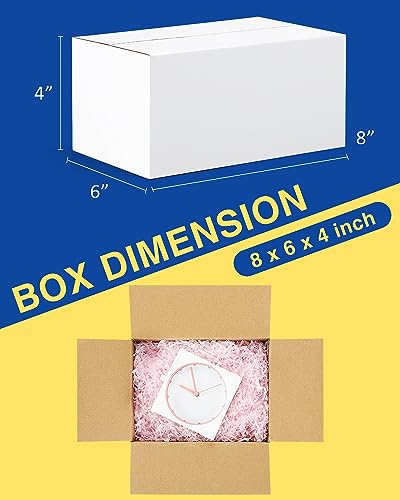 40-Pack-Small-Shipping-Boxes-8x6x4, Corrugated-Cardboard-Boxes-for-Packaging-Small-Business, White-Boxes-Mailers - color: White, size: 8x6x4 inches