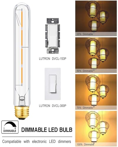 8.9In E26 Led Bulb 40 Watt Dimmable T10 Led Light Bulbs 2700K Warm White - color: 4w=40w Warm White 2700k