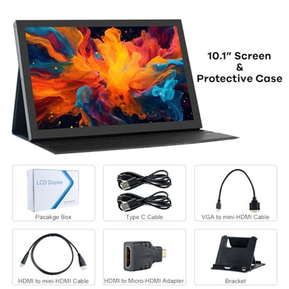 Hosyond 10.1" LCD Touchscreen IPS Monitor 1280x800 Portable Screen HDMI Display Built-in Speakers with Shell for Raspberry Pi 5/Pi 4/3B+ Xbox PS4 Windows 7/8/10 - size: 10.1" Display-S