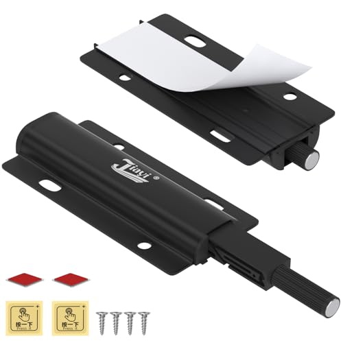 Magnetic Push Door Catches Jiayi 2 Pack Cabinet Push Magnet Touch Latches Kitchen Door Magnetic Press Latch for Cabinet Door Closure Push Catch Pop Out Cabinet Hardware Black - color: Black, size: 2 Pack