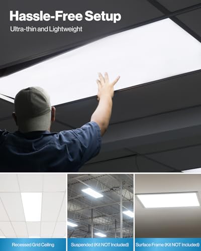 Sunco 12 Pack 2x4 LED Flat Panel Lights, 3CCT Selectable, 40-60W, Dimmable - size: 2x4 - White