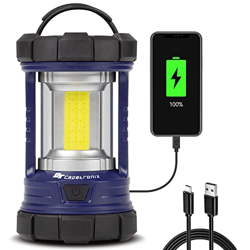 Camping Lantern, 3200LM LED Lanterns for Power Outages, 4600mAh Phone Charger & Rechargeable Lantern, 5 Light Modes Camping Lights & Lanterns for Hurricane/Emergency, CT CAPETRONIX Camping Accessories - color: Navy Blue