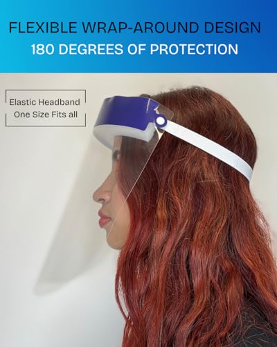 Mystic Romance 10 Pack Face Shields – Reusable Anti-Fog Full Face Protection – Clear Safety Gear for Work, Salons & Travel