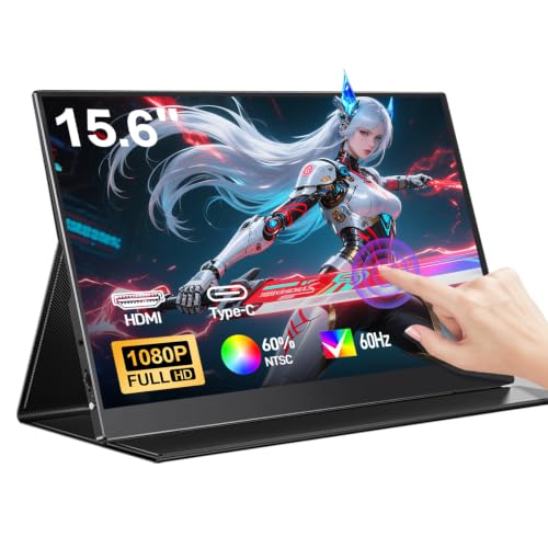 15.6 Inch Portable Monitor Touchscren,USB-C Travel Monitor(dark inky) - color: dark inky