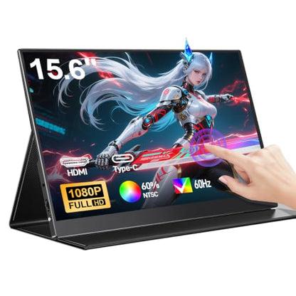 15.6 Inch Portable Monitor Touchscren,USB-C Travel Monitor(dark inky) - color: dark inky