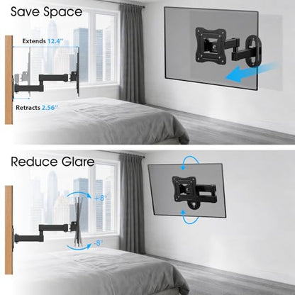 Full Motion TV Wall Mount for 12-29 Inch Monitor Bracket RV Camper