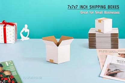 7x7x7 inch Small Shipping Boxes, 7 x 7 White Box, 15 Pack - size: 7x7x7-inch 15-Pack