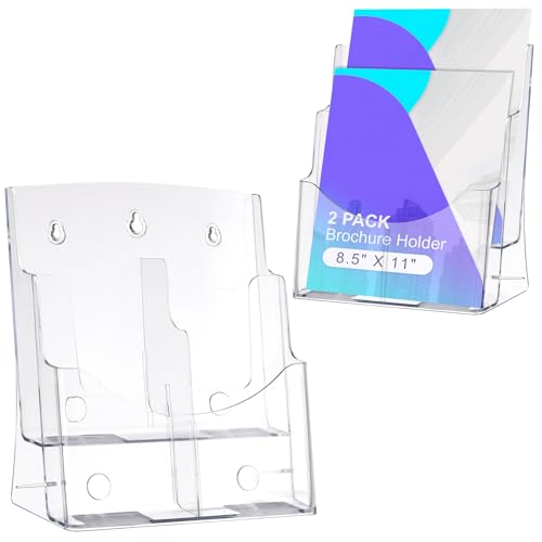 2 Pack Brochure Holder 8.5" x 11" - for 4" x 9" Brochure