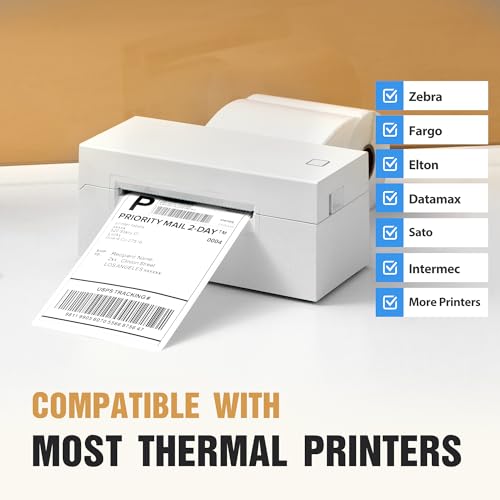 Fanfold 4" x 6" Direct Thermal Labels 2000 Thermal Printer Paper 4 Stacks Shipping Labels - style: 2000 Labels-White