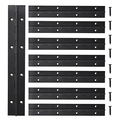 8 Pack 8 Inch Piano Hinge, Heavy Duty Continuous Hinge with Holes for Cabinets Boat Marine Door, 304 Stainless Steel 0.04" Leaf Thickness 1.2'' Open Width (Black) - size: 8 Inch