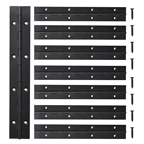 8 Pack 8 Inch Piano Hinge, Heavy Duty Continuous Hinge with Holes for Cabinets Boat Marine Door, 304 Stainless Steel 0.04" Leaf Thickness 1.2'' Open Width (Black) - size: 8 Inch