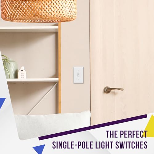 ENERLITES 5 Pack Toggle Light Switch, Single Pole Wall Switch, White - color: White, size: Switch Only