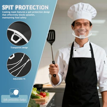 OSALADI 8pcs Chef Food Service Reusable Anti- for Restaurants Washable Face Masks Bulk Pack