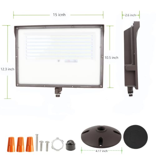 240W Outdoor LED Flood Light Dusk to Dawn with Knuckle, 33600LM 1500W Equivalent, 100-277V 5000K Daylight, ETL Commercial LED Flood Light Fixture, Outdoor Security Lighting for Landscape/Parking Lot - size: 240W