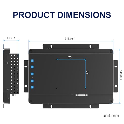 Industrial Capacitive Touch Display 8 Inch 24/7 Continuous Working Open-Frame Monitor, 1024x768 Capacitive LCD Monitor with VESA Mount for HMI Industrial Equipment - size: 8.0