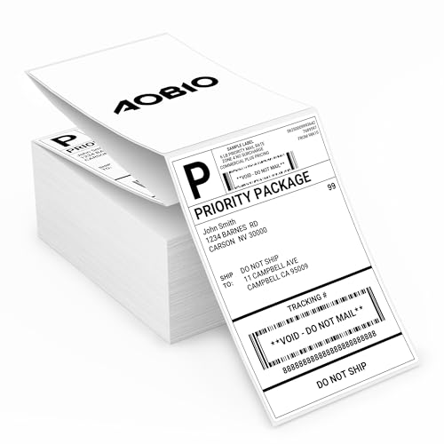 4X6 Direct Shipping Labels - Commercial Grade Thermal Printer Labels - Compatible with 4x6 Direct Thermal Printers
