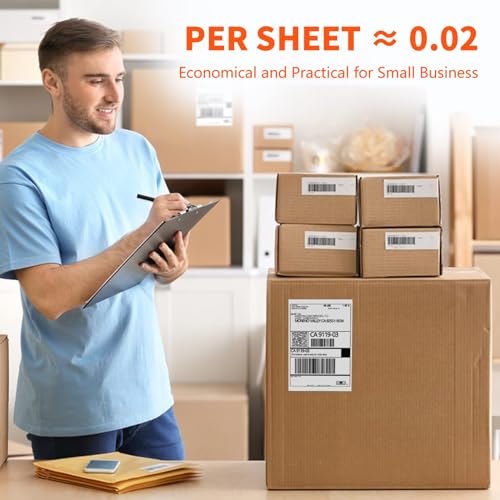 JADENS Thermal Shipping Labels 4x6-350 Labels(4 Rolls), Compatible with Rollo, Brother, Zebra and Most Thermal Printer, Perforated, Commercial Grade, Doesn't Compatible with Dymo - color: Label