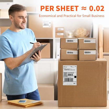 JADENS Thermal Shipping Labels 4x6-350 Labels(4 Rolls), Compatible with Rollo, Brother, Zebra and Most Thermal Printer, Perforated, Commercial Grade, Doesn't Compatible with Dymo - color: Label