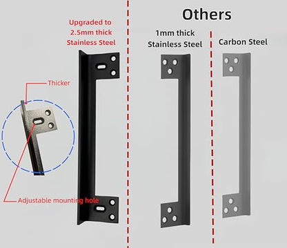 Heavy Duty Door Latch Guard-11" Stainless Steel Door Security Plate(Black) - size: 11“
