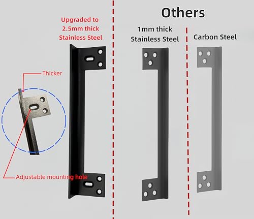 Heavy Duty Door Latch Guard-7" Stainless Steel Door Security Plate Black - size: 7”