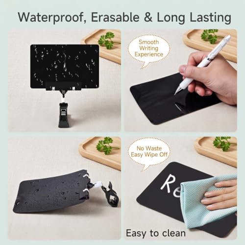 30 Pack Mini Plastic Chalkboard Sign with Clip, Double Sided Rotating Reuse Price Signs for Business Retail Food Clothing Rack Shelf Basket, Clip on Sign Holder (Black) - color: 30 Pack