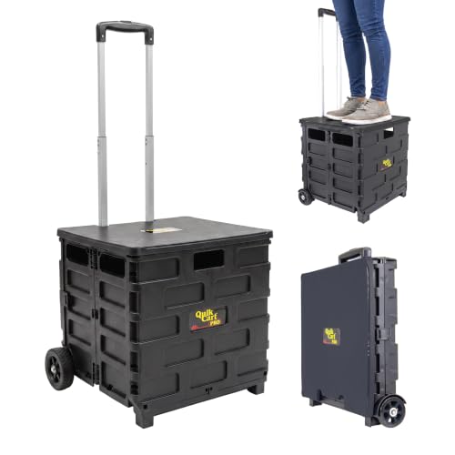 dbest Products Quik Cart Pro Collapsible Rolling Crate on Wheels - Black - color: Black, style: Pro