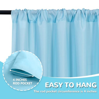 MEETSKY Blue Backdrop Curtains,Birthday Backdrop Drapes,5ft x 8ft,2 Panels - color: Light Blue, size: 60"W x 96"L (Pack of 2)
