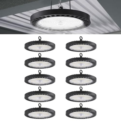 Sunco 10 Pack UFO LED High Bay Light, 240W, 6000K, 34800LM, Dimmable - size: 10 Pack